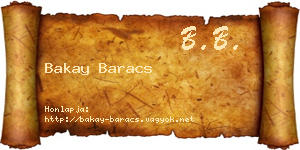 Bakay Baracs névjegykártya